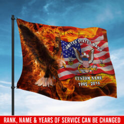 US Navy, E 8 Gold - Flying Flag 3×5 Feet(90×150 Cm)