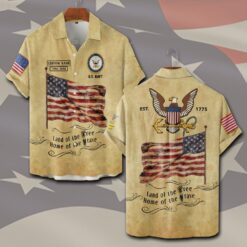US Navy, American By Birth, Veteran By Choice - Short Sleeve Button Shirt
