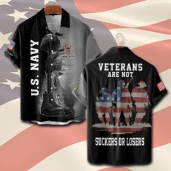 US Navy, Honor, Duty, Service - Short Sleeve Button Shirt