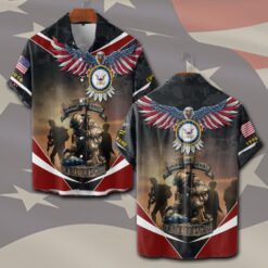US Navy, Honor, Duty, Service - Short Sleeve Button Shirt
