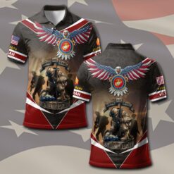 US Marine Corps, Land Of The Free, Because Of The Brave - Polo Shirt