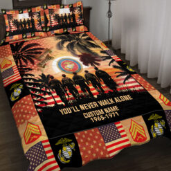 US Marine Corps, W 3 Marines Chief Warrant Officer 3 - Quilt Bed Set - King