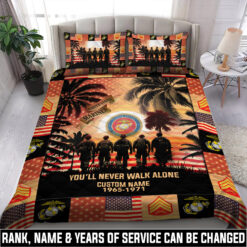US Marine Corps, Proud Veteran - Quilt Bed Set - Twin
