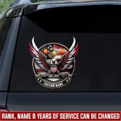 US Marine Corps, Freedom Over Fear - Car Sticker 8x12in