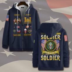 Army Branch, E 3 Army Private First Class - Zip Hoodie