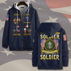 Army Division, E 3 Army Private First Class - Zip Hoodie