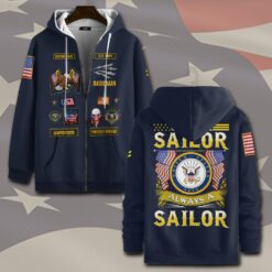 Navy Rating, Freedom Over Fear - Zip Hoodie