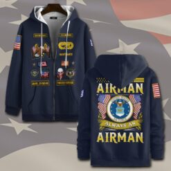 Air Force Badge, Honoring All Who Served - Zip Hoodie