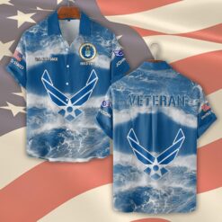 US Air Force , Freedom Over Fear - Short Sleeve Button Shirt