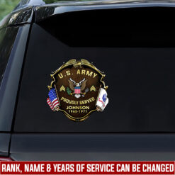 US Army, Honor, Duty, Service - Car Sticker 8x12in