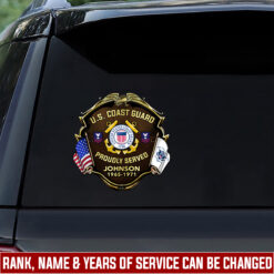 US Coast Guard, Defender of Freedom - Car Sticker 8x12in