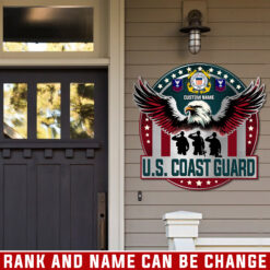 US Coast Guard, E 7 Gold - Cut Metal Sign 18x18 Inch