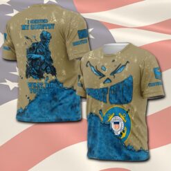 US Coast Guard, American By Birth, Veteran By Choice - T-Shirt