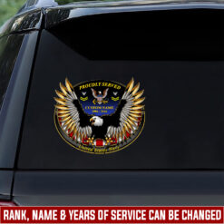 US Navy, Freedom Over Fear - Car Sticker 12x14in