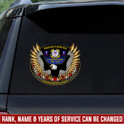 US Coast Guard, E 3 White - Car Sticker 8x12in