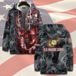 US Marine Corps, American By Birth, Veteran By Choice - Zip Hoodie