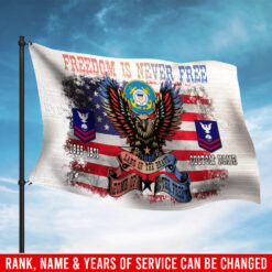 US Coast Guard, American By Birth, Veteran By Choice - Flying Flag 3×5 Feet(90×150 Cm)