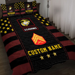 US Marine Corps, Honor The Fallen - Quilt Bed Set - King