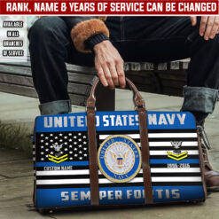 US Navy, American By Birth, Veteran By Choice - Travel Bag - Size L: 20.4 x 9.4 x 10.2 inches