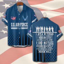 US Air Force , American By Birth, Veteran By Choice - Short Sleeve Button Shirt