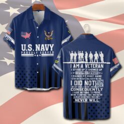 US Navy, Proud To Have Served - Short Sleeve Button Shirt