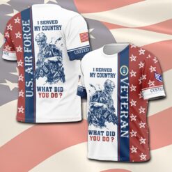 US Air Force , American By Birth, Veteran By Choice - T-Shirt