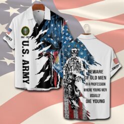 US Army, American By Birth, Veteran By Choice - Short Sleeve Button Shirt
