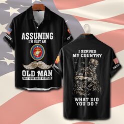 US Marine Corps, Freedom Over Fear - Short Sleeve Button Shirt