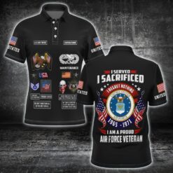 Air Force Badge, Proud Veteran - Polo Shirt