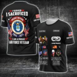 Air Force Badge, Proud Veteran - T-Shirt