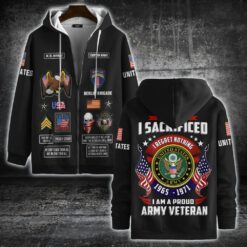 Army Division, Proud Veteran - Zip Hoodie