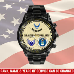 US Air Force, We Own The Sky - Black Stainless Steel Watch