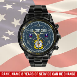 US Coast Guard, Remember - Honor - Respect - Black Stainless Steel Watch