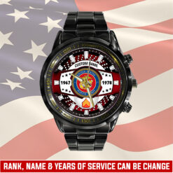 US Marine Corps, Life And Pride - Black Stainless Steel Watch