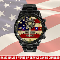 US Coast Guard, Honor The Fallen - Black Stainless Steel Watch