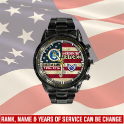 US Air Force, E 9 Air Force Command Chief Master Sergeant - Black Stainless Steel Watch