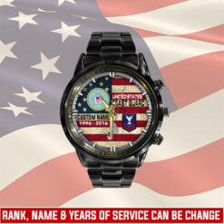 US Coast Guard, Remember - Honor - Respect - Black Stainless Steel Watch