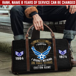 US Air Force, E 8 Air Force Senior Master Sergeant - Travel Bag - Size L: 20.4 x 9.4 x 10.2 inches