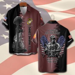 US Marine Corps, Duty, Honor, Country - Short Sleeve Button Shirt