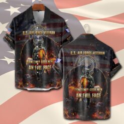US Air Force , Honor The Fallen - Short Sleeve Button Shirt