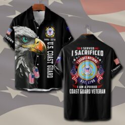 US Coast Guard, No One Fights Alone - Short Sleeve Button Shirt