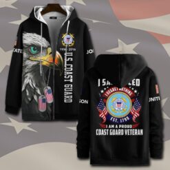 US Coast Guard, No One Fights Alone - Zip Hoodie