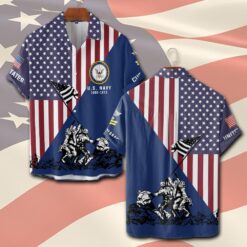 US Navy, E 5 Red - Short Sleeve Button Shirt