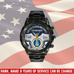 US Air Force, Lest We Forget - Black Stainless Steel Watch
