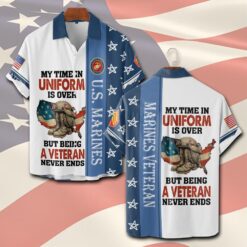 US Marine Corps, Land Of The Free, Because Of The Brave - Short Sleeve Button Shirt