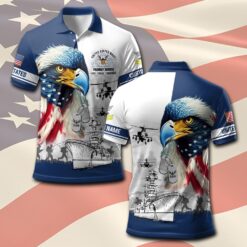 US Navy, E 3 Red - Polo Shirt