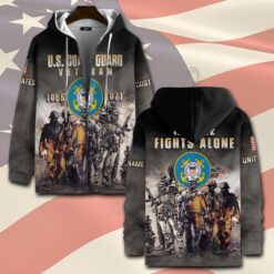 US Coast Guard, Proud Veteran - Zip Hoodie