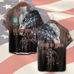 US Coast Guard, E 5 Red - Short Sleeve Button Shirt