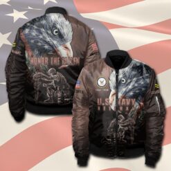 US Navy, American By Birth, Veteran By Choice - Bomber Jacket