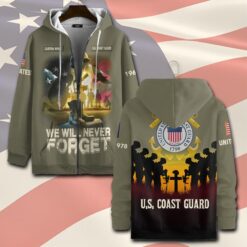 US Coast Guard, Freedom Over Fear - Zip Hoodie
